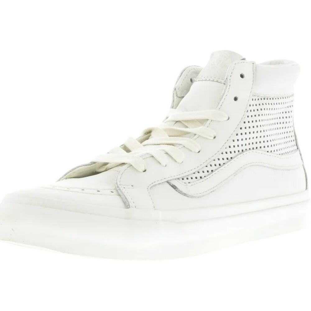 VANS Sk8 Hi Slim Cutout Square Perf Blanc de Blanc Women's Skate Shoes Size 6